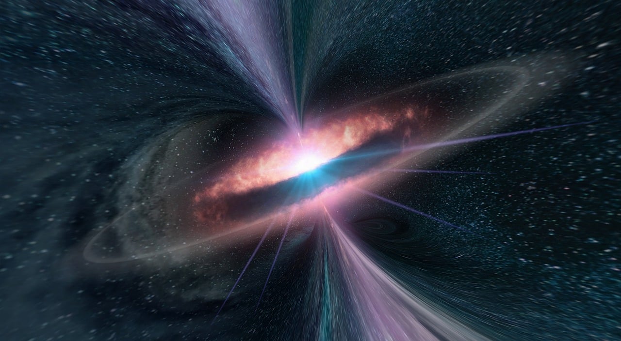Artistic depiction of a Galaxy with a Black Hole SIngularity