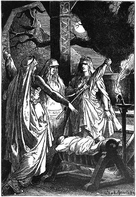 [The Norns (1889) by Johannes Gehrts.]